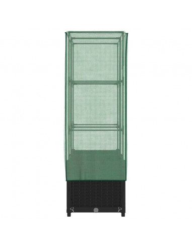 Letto Rialzato con Copertura Serra Effetto Rattan 80x40x138 cm