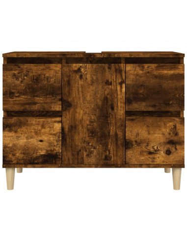 Mobile Lavabo Rovere Fumo 80x33x60 cm in Legno Multistrato