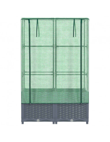 Letto Rialzato con Copertura Serra Effetto Rattan 80x40x138 cm