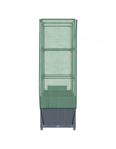 Letto Rialzato con Copertura Serra Effetto Rattan 80x40x138 cm