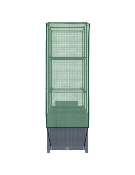 Letto Rialzato con Copertura Serra Effetto Rattan 80x40x138 cm