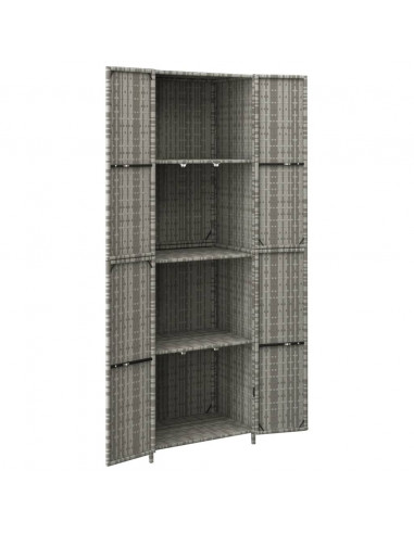 Armadietto Portaoggetti da Giardino 59x40x180 cm in Polyrattan