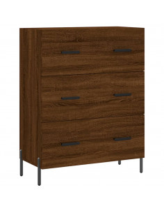 Credenza Rovere Marrone 69,5x34x180 cm in Legno Multistrato 2