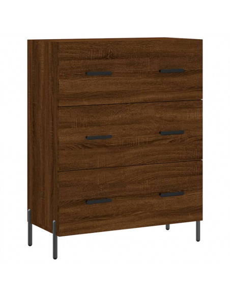 Credenza Rovere Marrone 69,5x34x180 cm in Legno Multistrato