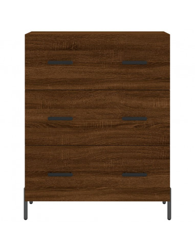 Credenza Rovere Marrone 69,5x34x180 cm in Legno Multistrato