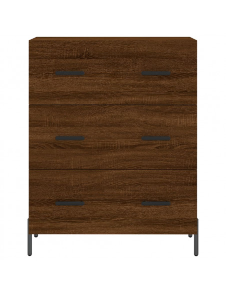 Credenza Rovere Marrone 69,5x34x180 cm in Legno Multistrato