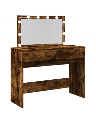 Toeletta con LED Rovere Fumo 100x40x120 cm