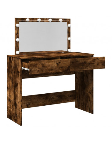 Toeletta con LED Rovere Fumo 100x40x120 cm