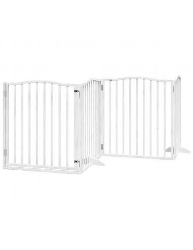 Cancello Cani Porta Pieghevole Bianco 10 Pannelli 800 cm Pioppo