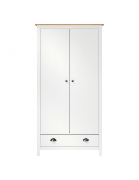 Armadio a 2 Ante Hill Bianco 89x50x170cm in Legno di Pino