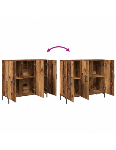 Credenza Legno Antico 90x34x80 cm in Legno Multistrato