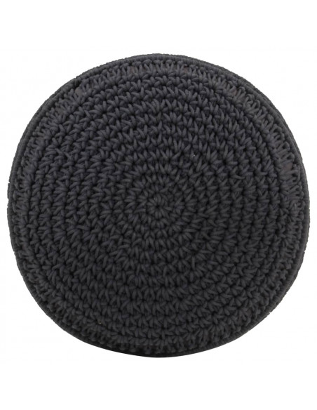 Pouf Lavorato a Mano Macramé Antracite 45x30 cm in Cotone