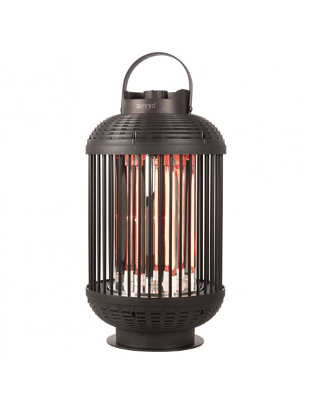 Sunred Lampada Riscaldante da Tavolo Indox 1200 W Alogeno Nero