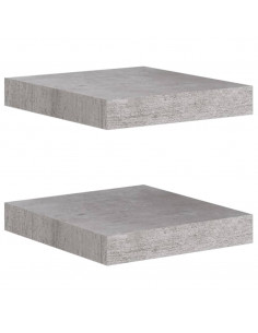 Scaffali a Parete 2 pz Grigio Cemento 23x23,5x3,8 cm in MDF 2