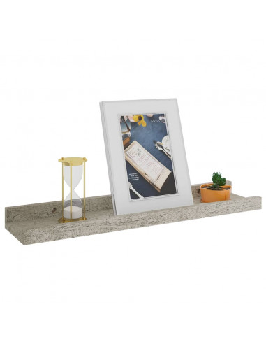 Mensole da Parete 4 pz Grigio Cemento 40x9x3 cm