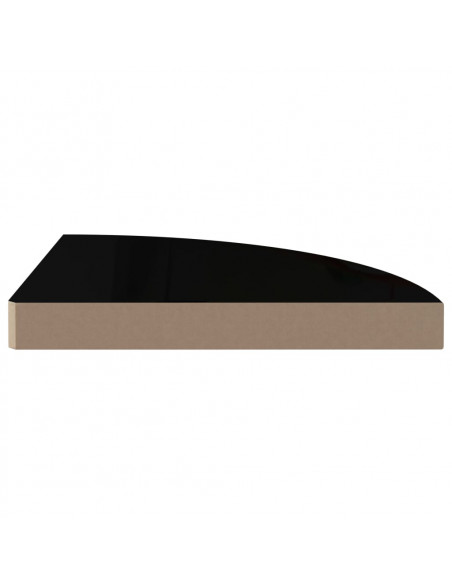 Scaffali Angolari a Parete 4 pz Nero Lucido 35x35x3,8 cm MDF