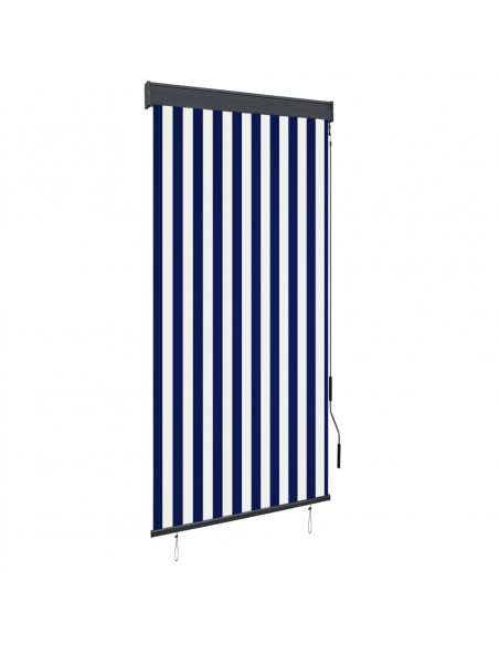Tenda a Rullo per Esterni 100x250 cm Blu e Bianca