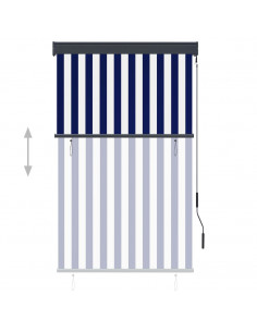 Tenda a Rullo per Esterni 100x250 cm Blu e Bianca 2