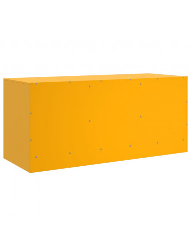 Mobile Porta TV Giallo Senape 99x39x44 cm in Acciaio