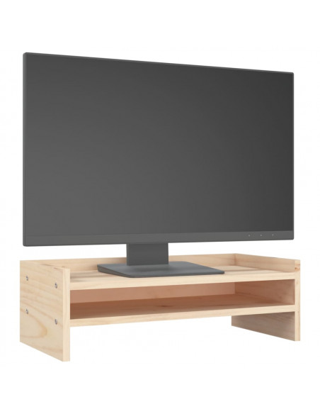Supporto per Monitor 50x24x16 cm in Legno Massello di Pino