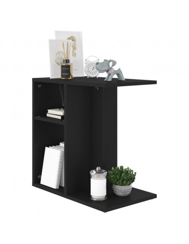 Tavolino Nero 50x30x50 cm in Legno Multistrato