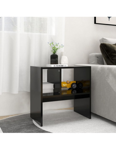 Tavolino Nero 50x30x50 cm in Legno Multistrato