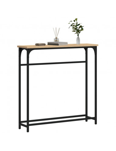 Tavolino Consolle Rovere Sonoma 75x19,5x75 cm Legno Multistrato