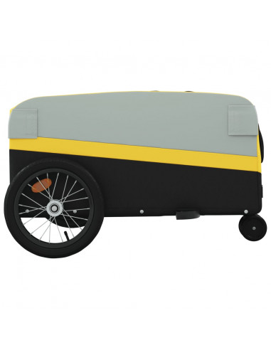 Rimorchio da Bici Nero e Giallo 45 kg in Ferro