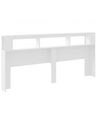 Testiera LED Bianca 220x18,5x103,5 cm Legno Multistrato