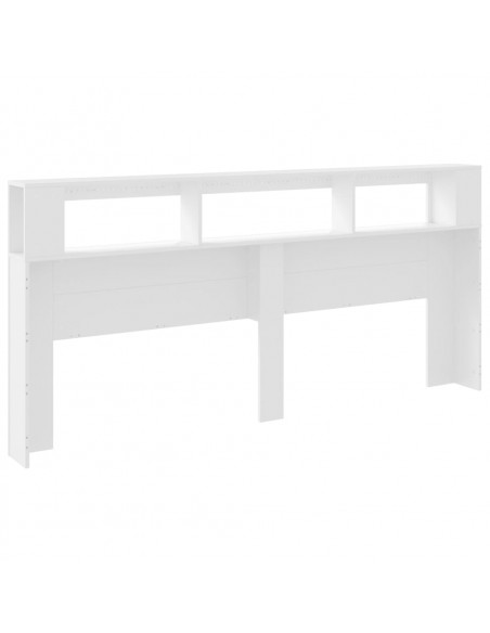 Testiera LED Bianca 220x18,5x103,5 cm Legno Multistrato