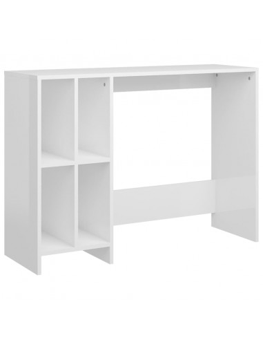 Scrivania Portatile Bianco Lucido 102,5x35x75 cm Multistrato