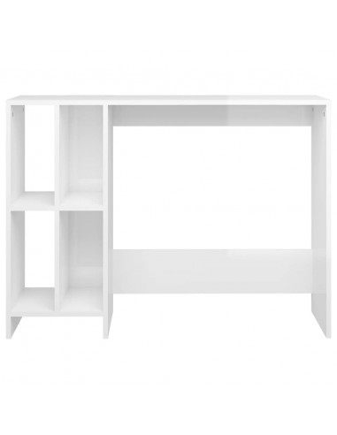 Scrivania Portatile Bianco Lucido 102,5x35x75 cm Multistrato