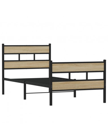 Giroletto senza Materaso in Metallo Rovere Sonoma 90x190 cm