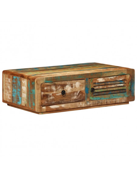 Tavolino da Salotto 89x55x29 cm in Legno Massello di Recupero