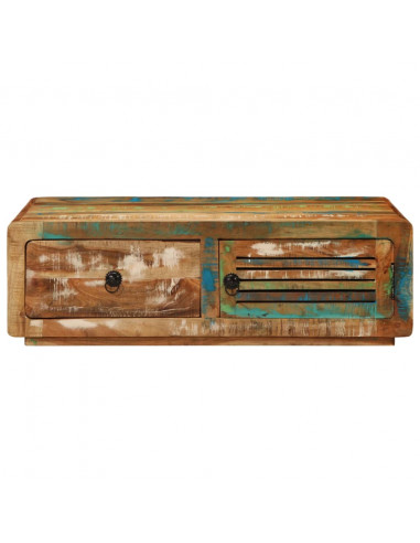 Tavolino da Salotto 89x55x29 cm in Legno Massello di Recupero