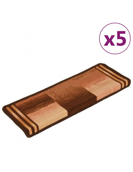 Tappetini per Scale Autoadesivi 5 pz 65x21x4 cm Marroni