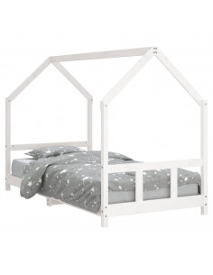 Giroletto per Bambini Bianco 90x190cm in Legno Massello di Pino 2