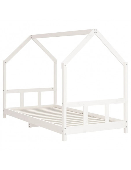 Giroletto per Bambini Bianco 90x190cm in Legno Massello di Pino