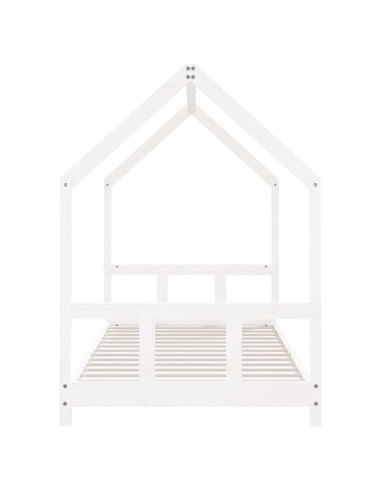 Giroletto per Bambini Bianco 90x190cm in Legno Massello di Pino