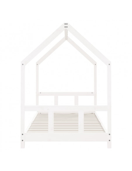 Giroletto per Bambini Bianco 90x190cm in Legno Massello di Pino
