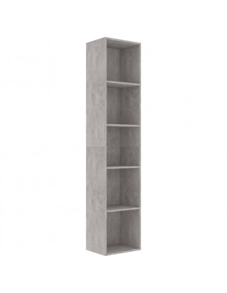 Libreria Grigio Cemento 40x30x189 cm in Legno Multistrato