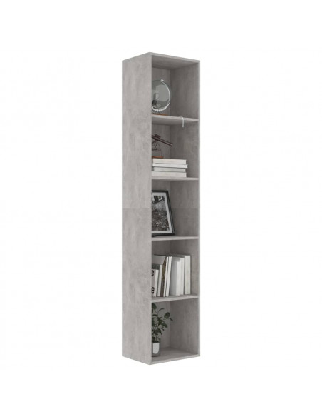 Libreria Grigio Cemento 40x30x189 cm in Legno Multistrato