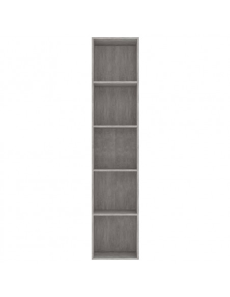 Libreria Grigio Cemento 40x30x189 cm in Legno Multistrato