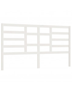 Testiera per Letto Bianca 186x4x104cm in Legno Massello di Pino 2