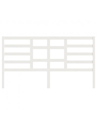 Testiera per Letto Bianca 186x4x104cm in Legno Massello di Pino