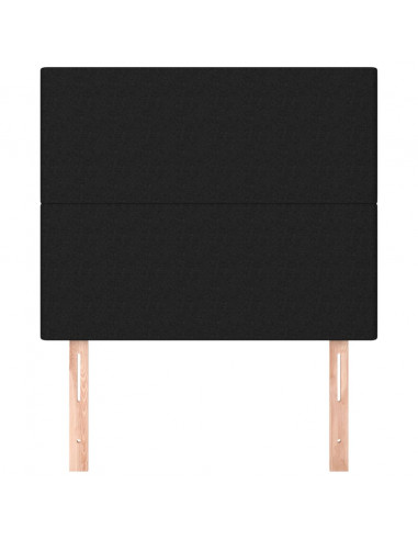 Testiera 2 pz Nera 80x5x78/88 cm in Tessuto
