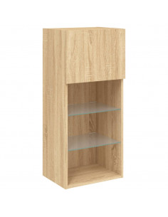 Mobile TV con Luci LED Rovere Sonoma 40,5x30x90 cm 2