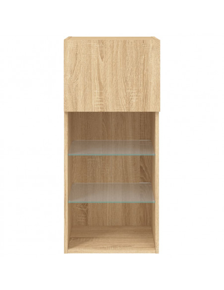 Mobile TV con Luci LED Rovere Sonoma 40,5x30x90 cm