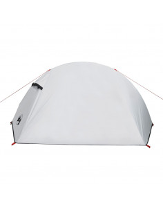 Tenda Campeggio a Cupola 2 Persone Bianca Tessuto Impermeabile 2