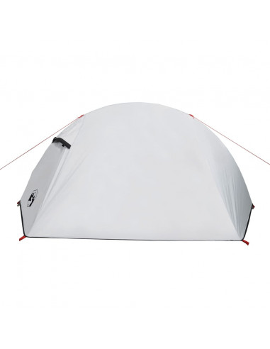 Tenda Campeggio a Cupola 2 Persone Bianca Tessuto Impermeabile